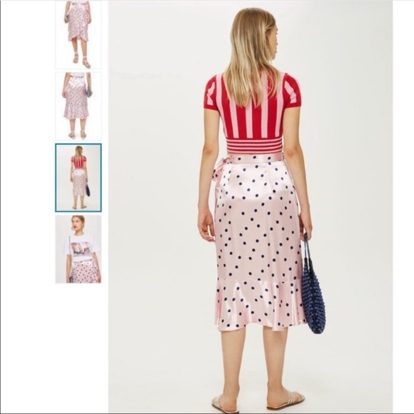 Top shop polka dot wrap skirt sz 8 sz M - Picture 2 of 9